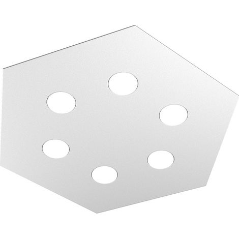 Plafoniera Moderna Esagonale Hexagon Metallo Grigio 6 Luci Led 12X6W (1/4)