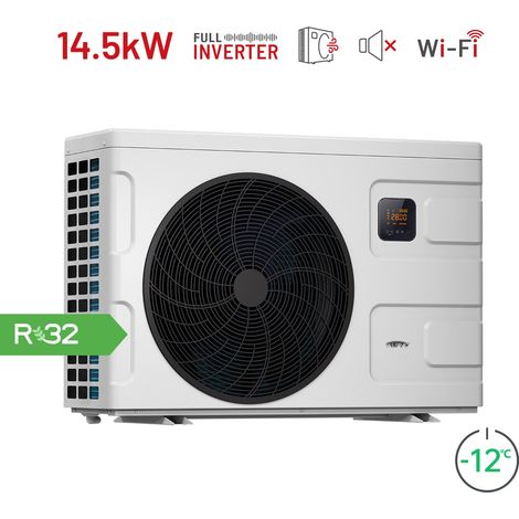 Alsavo R32 Pompe à chaleur pour piscine à onduleur 14.5 kW Monophasé 220 V INVERBOOST Elite S145 adapté à une utilisation pour piscine de 60 m3 (20-70 m3)
