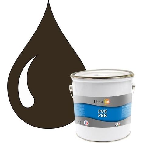 Peinture - POK - Fer Antirouille - 2,5L - RAL 8014 - Brillant Glycérophtalique (1/4)