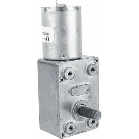 DC 12V Moteur Electrique de Réduction Réversible Turbine à Couple Elevé Boîte à Engrenages à Vis sans Fin pour Fenêtres, Ouvre-portes (6RPM)-- (1/5)