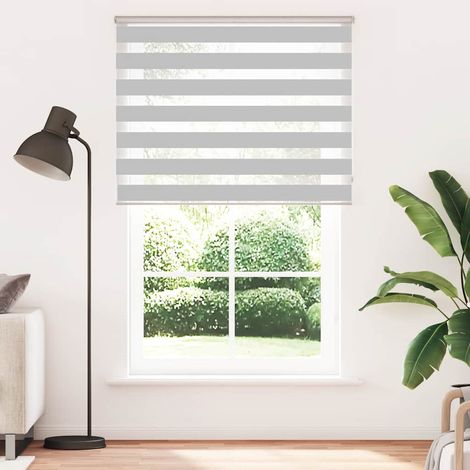 Maison Exclusive - Estor cebra gris claro 140x200cm tejido ancho