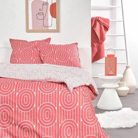 Heute Elegante Bettwäsche rot und weiß 260x240 cm