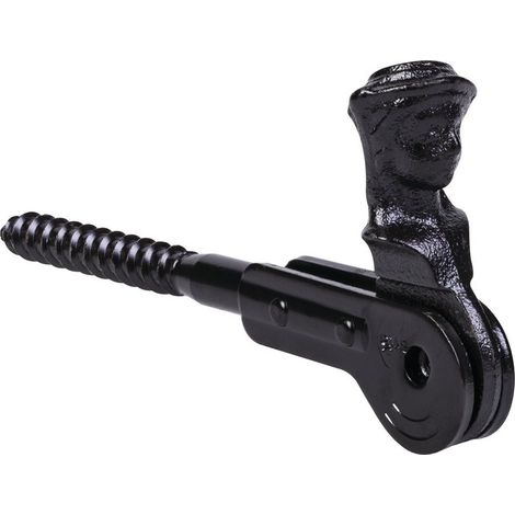 Torbel – Arrêt tête de bergère à vis tirefond noir – Longueur 115mm – Butée pour volets en bois – Fixation robuste pour usage intensif