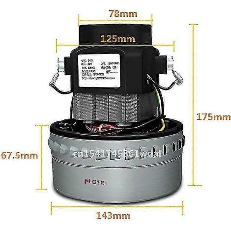 Compatible avec les aspirateurs industriels de 1500 W, 200-240 V, 50 Hz, diamètre 143 mm, moteur d'aspiration d'eau de rechange S20241227442 (1/5)