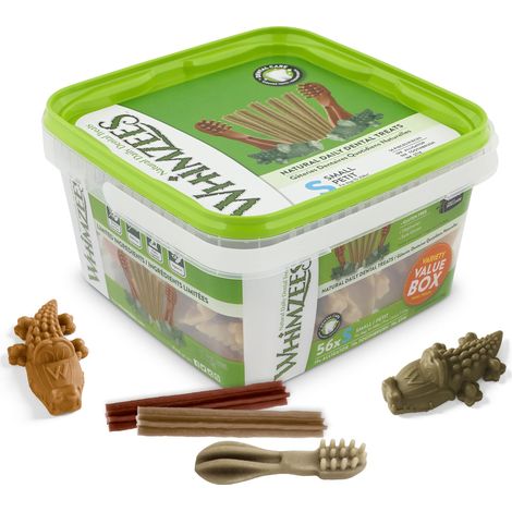 WHIMZEES Box Varietà, Figure Miste, Stix da Masticare Per l'igiene Dentale per Cani di Piccola Taglia (7-12kg), Ingredienti Naturali, Senza Cereali, 56 Pezzi, Taglia S (1/5)