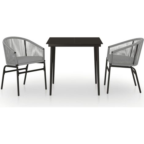 Maison Exclusive - 3-tlg. Garten-Essgruppe Grau
