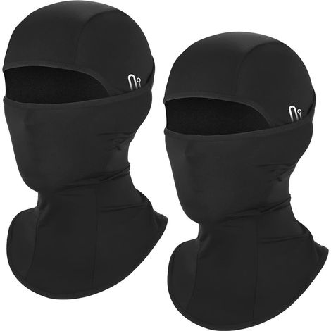 Sommer Sturmhaube Kühlend UV Schutz für Damen & Herren, 2x Schwarz (1/5)