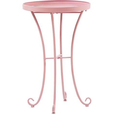 Garden Side Table CAVINIA 40 cm 40 cm Metal Pink