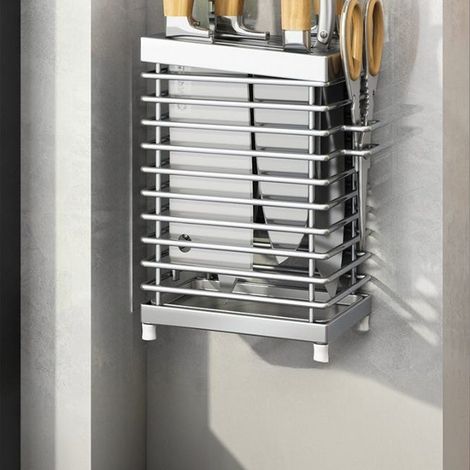 Porte-couteaux en acier inoxydable 304 Porte-couteaux suspendu pour la cuisine Couleurs de l'acier inoxydable 14.89.722.5 cm