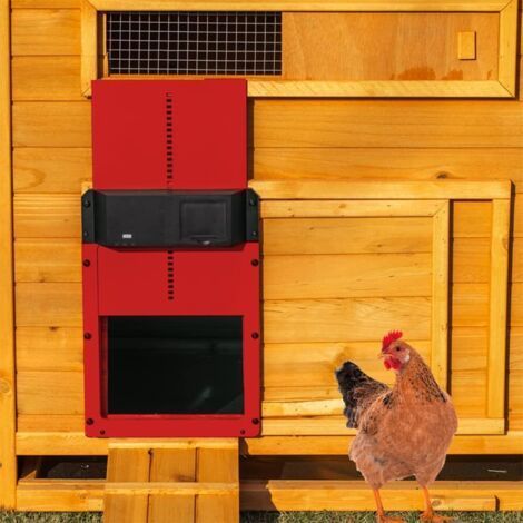 Chicken Coop Door Opener with Light Sensor Automatic Chicken Coop Door Safely Raising Chickens (Red) (1/5)