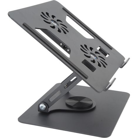 Support pour ordinateur portable avec ventilateur de refroidissement réglable en continu et support rotatif ajouré pour appareils de 11 à 17,3 pouces (1/5)