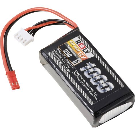 Reely Pack de batterie (LiPo) 11.1 V 1000 mAh Nombre de cellules: 3 25 C Softcase BEC X932902 (1/3)