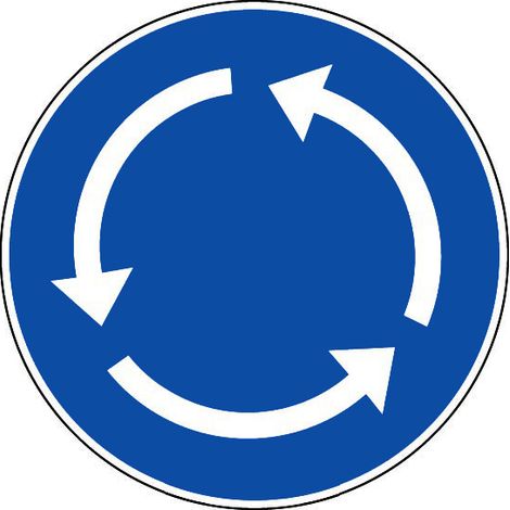 Novap – Panneau de signalisation sens giratoire Ø300mm – Résistant aux chocs – Trous pour fixation – 4063454