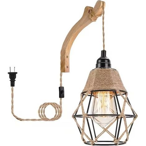 Applique Murale Intérieur Vintage Lampe Murale Boho avec Interrupteur (1/5)