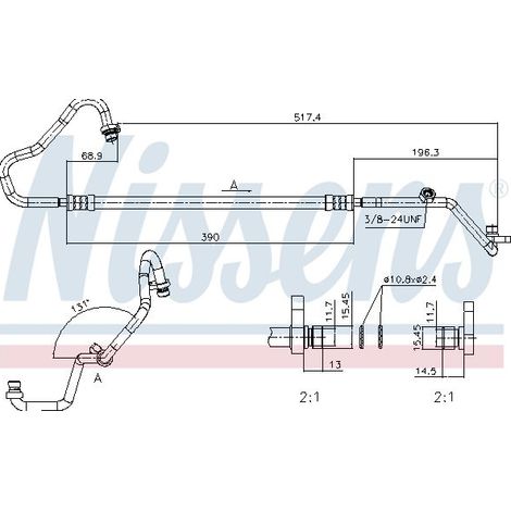 Conduite à haute pression, climatisation NISSENS 844072 NISSAN 2778200Q0D