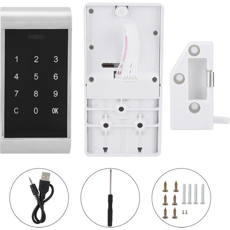 Serrure électronique intelligente à code numérique pour armoires, sauna, spa, salle de sport (argent) (1/5)