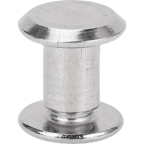 50 paires de rivets et vis à tête ronde plate M5 en acier inoxydable (0,24 x 0,31 x 0,43 po) pour la maroquinerie, les albums et le scrapbooking (1/5)