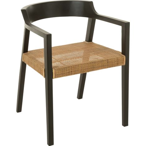 Lot de 2 chaises repas 55x71 cm en teck noir - IRIELE (1/5)