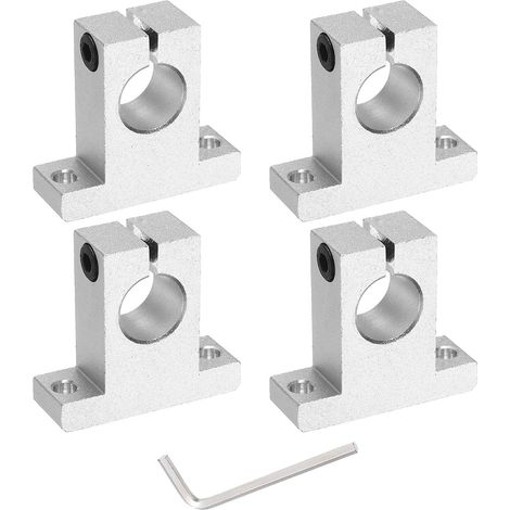 Lot de 4 supports d'arbre linéaire en aluminium SK16 pour tige de 16 mm de diamètre, guides de guidage linéaire avec clé pour machine CNC, imprimante 3D, équipement d'automatisation (1/5)