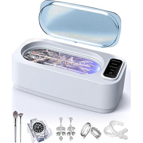 Nettoyeur à ultrasons 48 kHz - 4 modes - Réservoir de 383 ml en acier inoxydable 304 pour verres, bijoux et pierres précieuses (1/4)