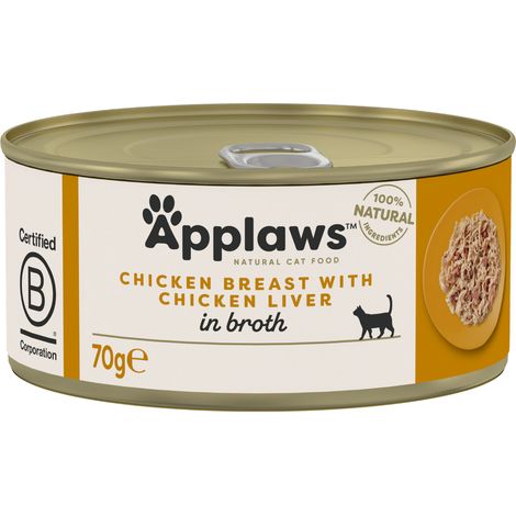 Applaws Premium Aliment humide pour chat adulte Foie de poulet en bouillon 70 g (1/3)