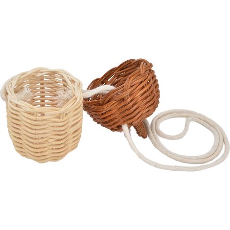 Panier en rotin 7x13cm, petit sac léger et résistant pour accessoires photo, transport facile. (1/5)