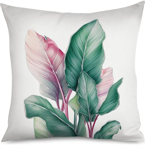Housse de coussin, Coussin motif feuillage vert, apaisant et naturel (1/5)
