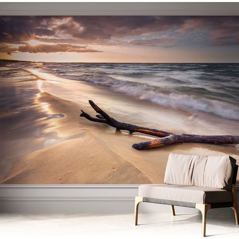 Papier peint adhésif autocollant pour salon chambre à coucher peint imprimé Installation facile Plage occidentale 312x219 cm (1/5)