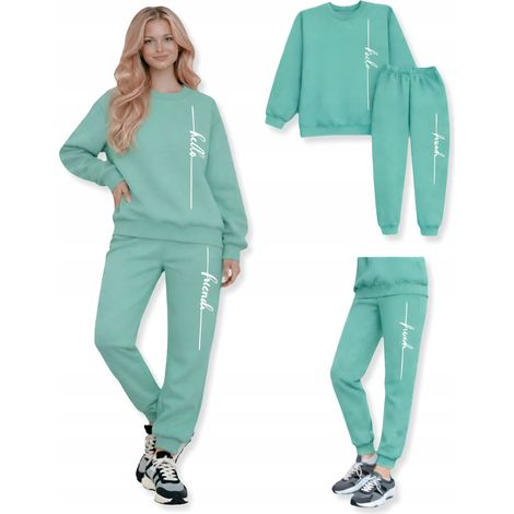 Completo tuta da donna XL, tuta calda e soffice per ragazzi, produttore pistacchio (1/5)