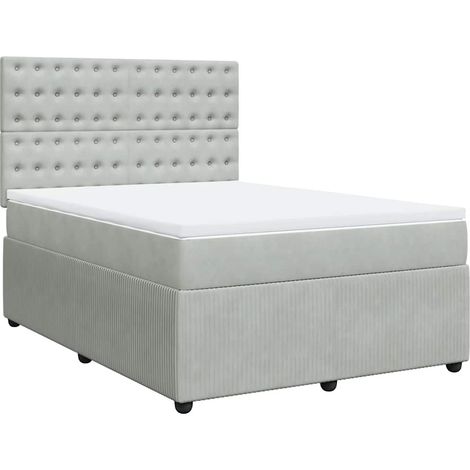 Maison Exclusive - Boxspringbett mit Matratze Hellgrau 140x200 cm