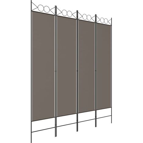 Paravent Cloison de séparation 4 panneaux, Pour Jardin, Balcon, Terrasse Anthracite 160x200 cm Tissu OIB1525E
