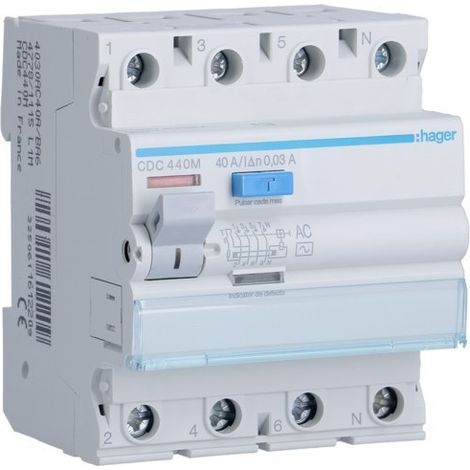 HAGER CDC440M Diferencial 4P 40A 30mA tipo-AC