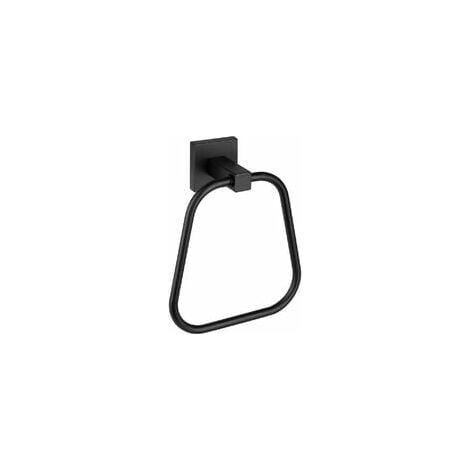 Porte-serviettes De Salle De Bain Rond Noir Rustique Anneau De Serviette Main Support Mural Porte-serviettes De Bain Robuste Sus304 Porte-serviettes (1/4)