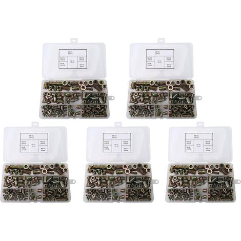 Inserts Filetés Écrous, Kit D'Outils D'Assortiment D'Inserts En Bois, Vis de Meubles / M5 / M6 / M8 (825 Pièces) (1/5)
