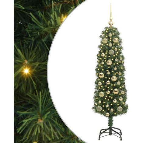Sapin de Noël artificiel vert, 120 cm, en PVC, acier et plastique. (1/5)