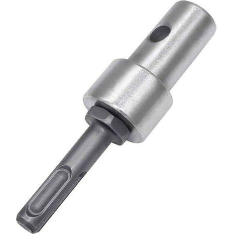 Adaptador para taladro barrena con 2 ranuras y 2 agujeros para tierra y hormigón - Adecuado para diámetros de 1/2". (1/4)