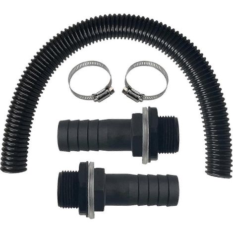 Kit de raccordement pour eau de pluie avec tuyau d'arrosage et embout de 100 cm pour récupérateurs d'eau de pluie (1/5)