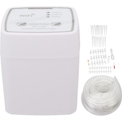 Kit d'irrigation goutte à goutte WiFi, système d'arrosage automatique à double pompe avec télécommande pour 20 plantes en pot