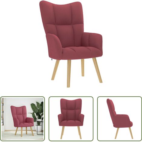 vidaXL Chaise de relaxation Rouge bordeaux Tissu (1/5)