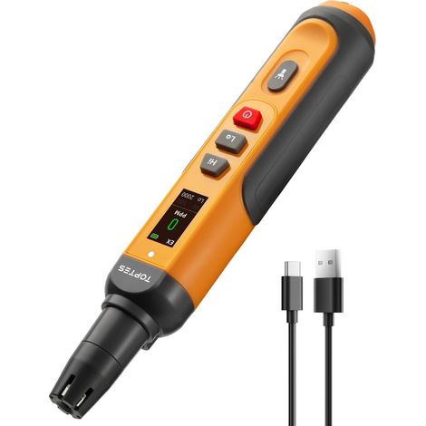 Détecteur de gaz Naturel Rechargeable, 0–9999 PPM Détecteur de fuite de gaz, réponse rapide 0,5 s, écran TFT couleur, affichage PPM précis (1/5)