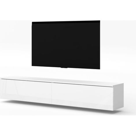 AX LIVING Lowboard weiß Loriano 2x100 TV Schrank weiß Matt/Hochglanz