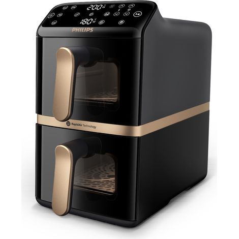 Philips 4000 series Dual Stack Airfryer Vertical Basket 10L Doble Independiente 2750 W Freidora de aire caliente Negro (1/5)