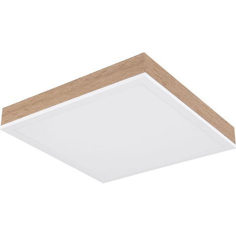 Plafonnier plafonnier lampe de salon lampe LED aluminium aspect bois 30x30 cm