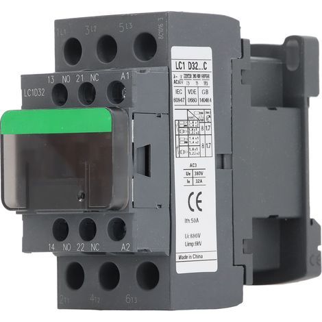 Contacteur AC LC1D32 32A Contrôleur de Moteur de Bobine Haute Tension, 1NO 1NC, Forte conductivité, pour Installation électrique Industrielle et Contrôle de Charging (1/5)