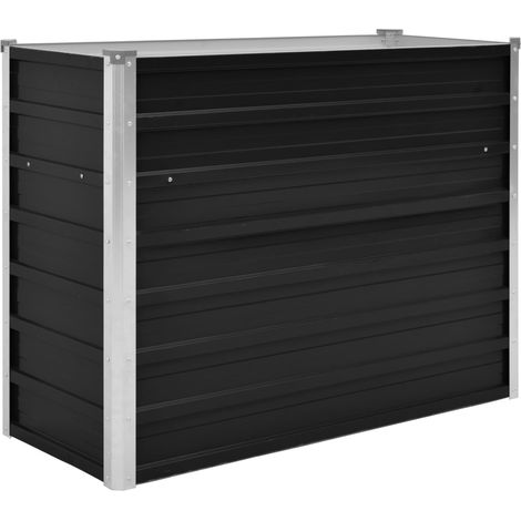 Fioriera rialzata piante fiori giardino antracite 100 cm acciaio zincato antracite 020001139