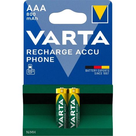 Varta Solar, 2 batterie ricaricabili AAA da 800 mAh per lampade solari (confezione da 2). (1/3)