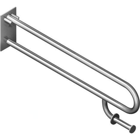 Jika Universum - Poignée rabattable avec porte-papier toilette, 834 mm, inox H3897160030001 (1/3)
