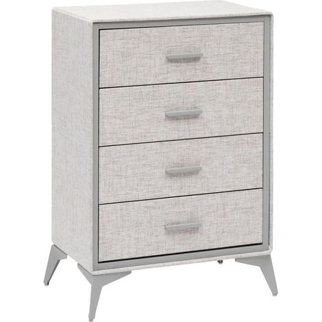 Commode 5 Tiroirs Paniers "Granite" 90cm Gris