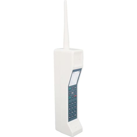 Modèle de téléphone portable rétro, ornement de téléphone portable style industriel vintage en forme de brique, blanc, pour bureau ou étude. (1/5)