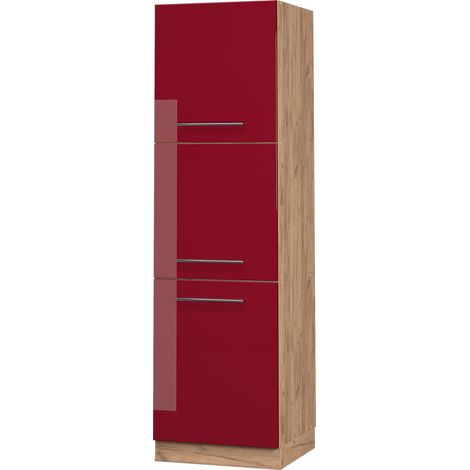 Mobile per forno da incasso Fame-Line, Bordeaux lucido, 60 cm, Vicco